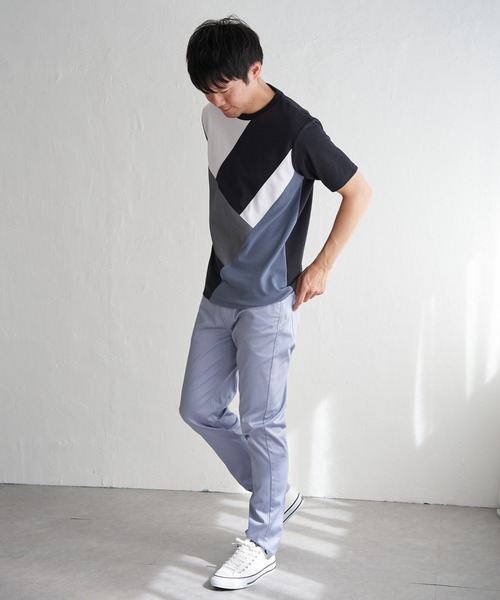 ikka(イッカ)の「【親子コーデ】ブロックスポンチ斜め切り替えTシャツ(Tシャツ/カットソー・メンズ・ブラック/グリーン/ホワイト/ネイビー・S/M/L/XL)」の20枚目の写真