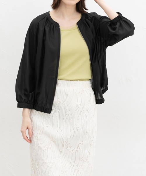 Honeys（ハニーズ）の「【ＵＶカット】チュール使いタンクトップ（タンクトップ・レディース・ホワイト/ライム/ブラック/ライトベージュ・L/LL/M/S）」の11枚目の写真