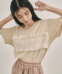 moi tytto（モイテュット）の「フリルデザインTシャツ（Tシャツ/カットソー）」