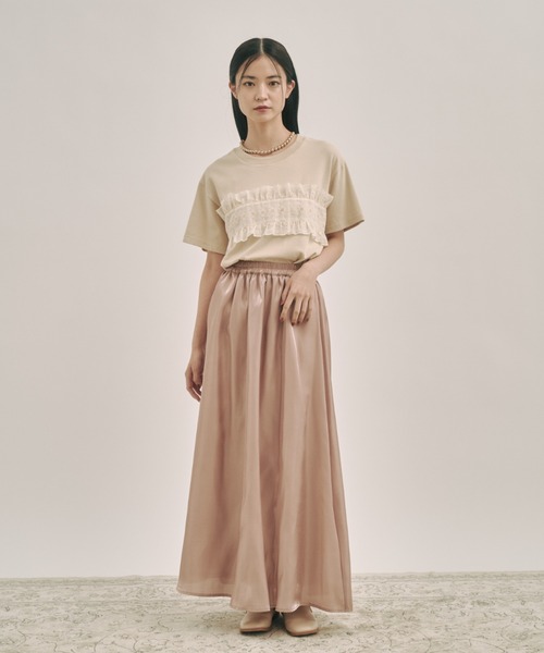 moi tytto（モイテュット）の「フリルデザインTシャツ（Tシャツ/カットソー・レディース・ブラック/ナチュラル/ベージュ・FREE）」の8枚目の写真