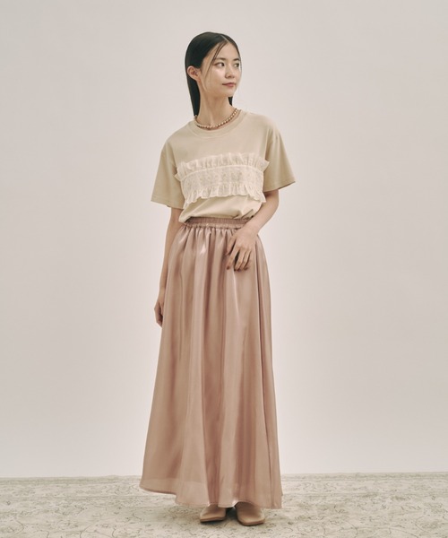 moi tytto（モイテュット）の「フリルデザインTシャツ（Tシャツ/カットソー・レディース・ブラック/ナチュラル/ベージュ・FREE）」の15枚目の写真