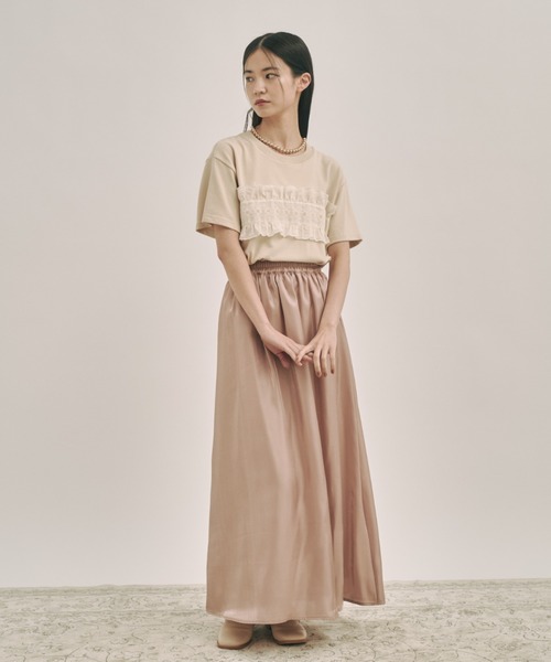 moi tytto（モイテュット）の「フリルデザインTシャツ（Tシャツ/カットソー・レディース・ブラック/ナチュラル/ベージュ・FREE）」の16枚目の写真