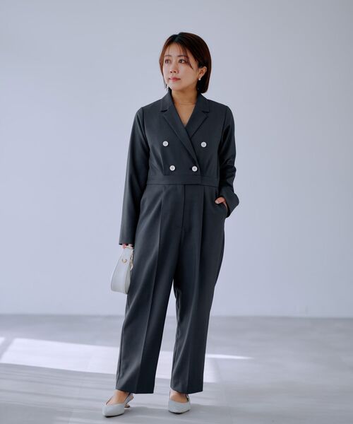 COHINA(コヒナ)の「ジャケットライクオールイワン 【低身長・小柄女性】(つなぎ/オールインワン・レディース・グレー/ベージュ/ネイビー・SHORT/REGULAR)」の9枚目の写真