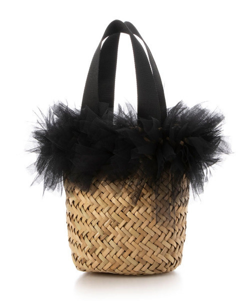 kakatoo（カカトゥ）の「カカトゥ kakatoo / チュールフリンジミニ2wayカゴバッグ（かごバッグ・レディース・ブラック/グレー/ブラウン・FREE）」の4枚目の写真