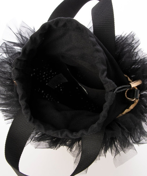 kakatoo（カカトゥ）の「カカトゥ kakatoo / チュールフリンジミニ2wayカゴバッグ（かごバッグ・レディース・ブラック/グレー/ブラウン・FREE）」の7枚目の写真