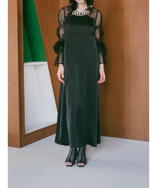 sahara（サハラ）の「Tulle Sleeve Satin Dress/リュール