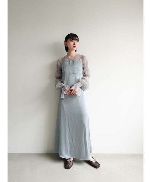 sahara（サハラ）の「Tulle Sleeve Satin Dress/リュール