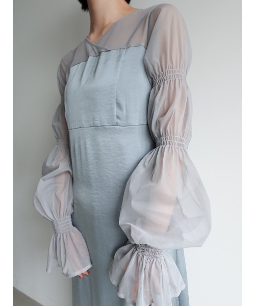 sahara（サハラ）の「Tulle Sleeve Satin Dress/リュール