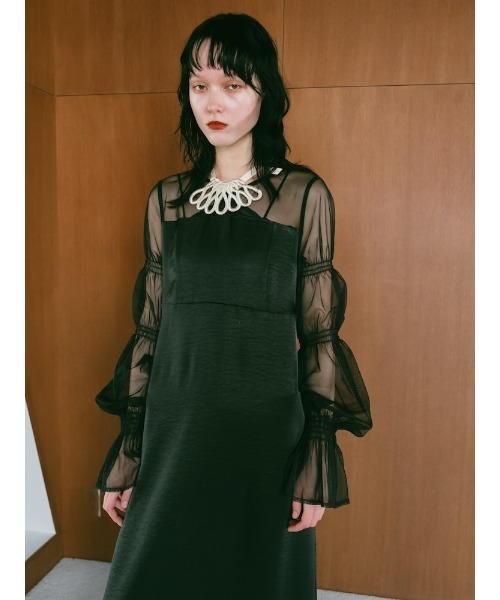sahara（サハラ）の「Tulle Sleeve Satin Dress/リュール