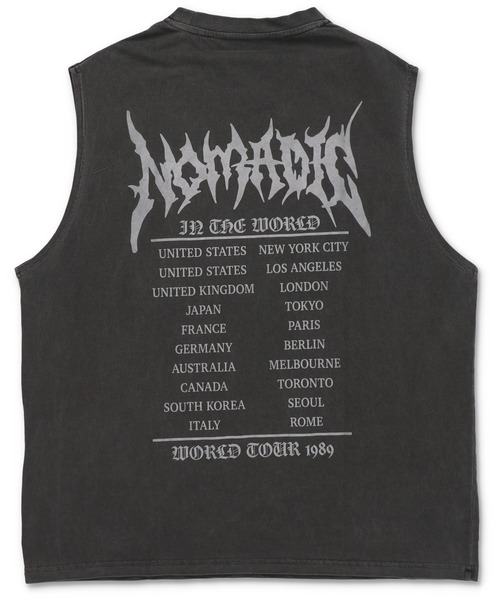 SPINNS(スピンズ)の「ピグメント加工バックプリントノースリーブTシャツ/バンT風/古着風/短丈(Tシャツ/カットソー・メンズ・ブラウン/ブラック/カーキ・ONESIZE)」の9枚目の写真