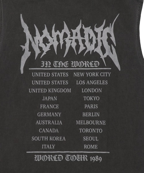 SPINNS(スピンズ)の「ピグメント加工バックプリントノースリーブTシャツ/バンT風/古着風/短丈(Tシャツ/カットソー・メンズ・ブラウン/ブラック/カーキ・ONESIZE)」の11枚目の写真