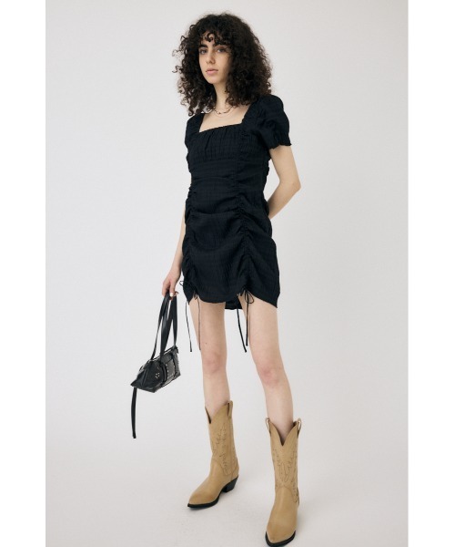 GATHER RIBBON MINI ドレス（ワンピース）｜MOUSSY（マウジー