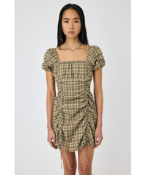 moussy GATHER RIBBON ミニドレス Mサイズ ホワイト MOUSSY GATHER RIBBON ミニドレス