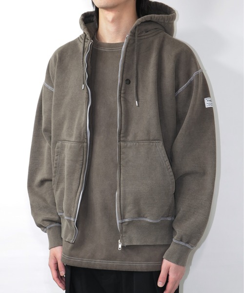 elephant TRIBAL fabrics（エレファントトライバルファブリックス）の「elephant TRIBAL fabrics Fade Zip Up Hoodie（パーカー・メンズ・ブラック/ブラウン・SMALL/MEDIUM）」の6枚目の写真