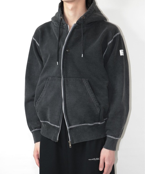 elephant TRIBAL fabrics（エレファントトライバルファブリックス）の「elephant TRIBAL fabrics Fade Zip Up Hoodie（パーカー・メンズ・ブラック/ブラウン・SMALL/MEDIUM）」の7枚目の写真
