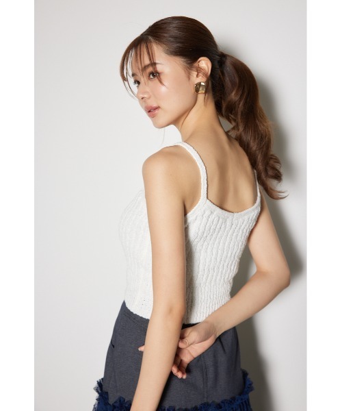 rienda(リエンダ)の「ニットビスチェ 夏服 サマーニット(ニット/セーター・レディース・ブラック/ピンク/ホワイト・FREE)」の10枚目の写真