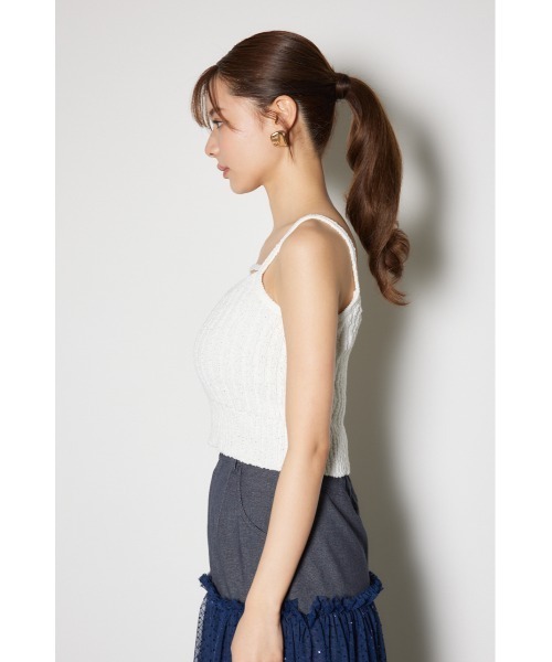 rienda(リエンダ)の「ニットビスチェ 夏服 サマーニット(ニット/セーター・レディース・ブラック/ピンク/ホワイト・FREE)」の12枚目の写真