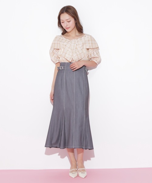 JILL by JILL STUART(ジルバイジルスチュアート)の「◇ステッチマーメイドスカート(スカート・レディース・モカ/インディゴブルー/チャコールグレー・MEDIUM/SMALL)」の10枚目の写真