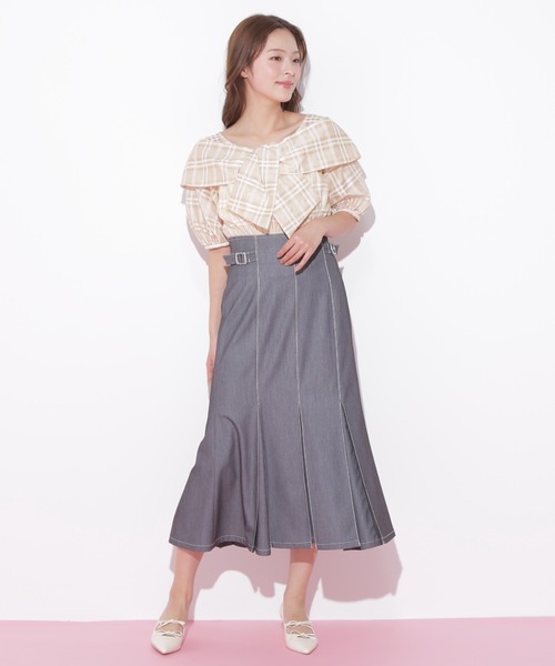 JILL by JILL STUART(ジルバイジルスチュアート)の「◇ステッチマーメイドスカート(スカート・レディース・モカ/インディゴブルー/チャコールグレー・MEDIUM/SMALL)」の9枚目の写真