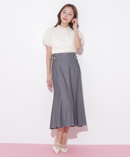 JILL by JILL STUART(ジルバイジルスチュアート)の「◇ステッチマーメイドスカート(スカート・レディース・モカ/インディゴブルー/チャコールグレー・MEDIUM/SMALL)」の5枚目の写真