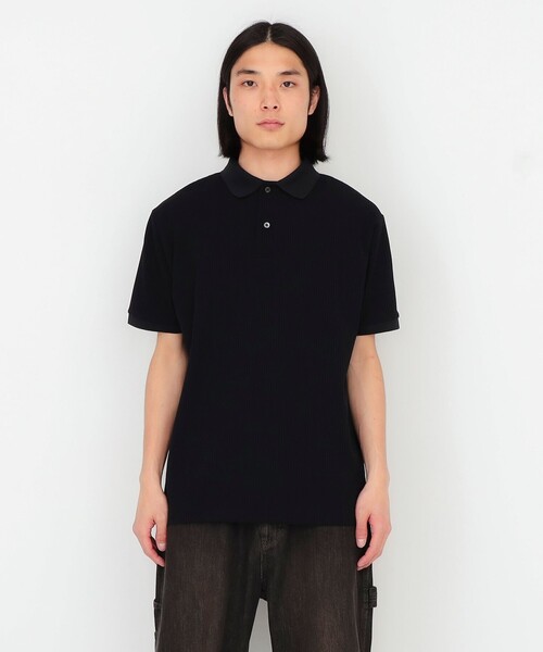 BEAMS T（ビームスティー）の「ワッフル ポロシャツ（ポロシャツ・メンズ・チャコールグレー/ブラック・LARGE/X-LARGE/MEDIUM）」の5枚目の写真