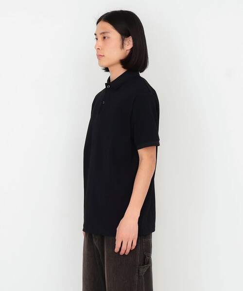 BEAMS T（ビームスティー）の「ワッフル ポロシャツ（ポロシャツ・メンズ・チャコールグレー/ブラック・LARGE/X-LARGE/MEDIUM）」の6枚目の写真