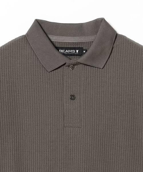 BEAMS T（ビームスティー）の「ワッフル ポロシャツ（ポロシャツ・メンズ・チャコールグレー/ブラック・LARGE/X-LARGE/MEDIUM）」の8枚目の写真
