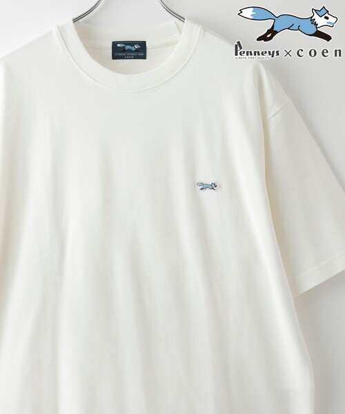 PENNEYS(ぺニーズ)の「Penneys(ぺニーズ)別注ワンポイントクルーネックTシャツ(Tシャツ/カットソー・メンズ・ホワイト/ライトブルー/ブラック/コバルトブルー/ベージュ・L/M/S/XL)」の2枚目の写真