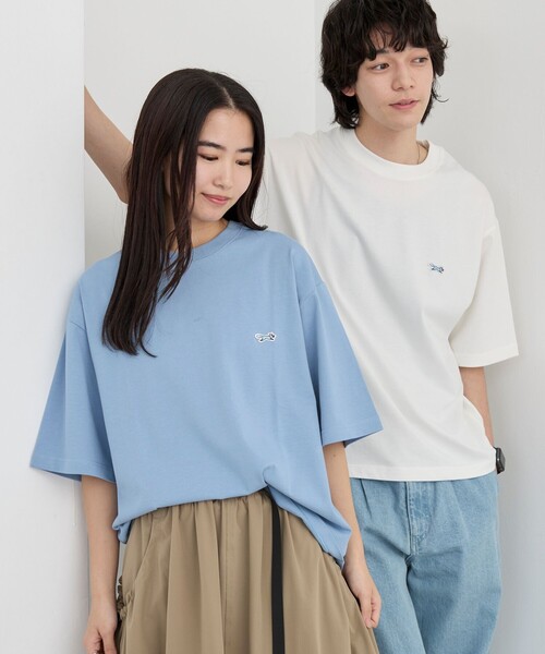 PENNEYS(ぺニーズ)の「Penneys(ぺニーズ)別注ワンポイントクルーネックTシャツ(Tシャツ/カットソー・メンズ・ホワイト/ライトブルー/ブラック/コバルトブルー/ベージュ・L/M/S/XL)」の7枚目の写真