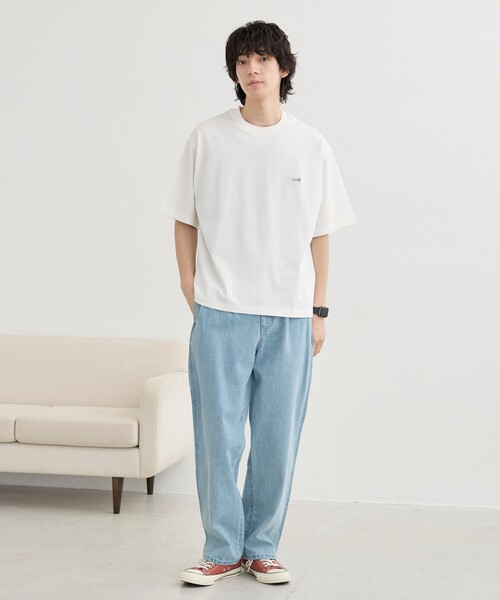 PENNEYS(ぺニーズ)の「Penneys(ぺニーズ)別注ワンポイントクルーネックTシャツ(Tシャツ/カットソー・メンズ・ホワイト/ライトブルー/ブラック/コバルトブルー/ベージュ・L/M/S/XL)」の14枚目の写真