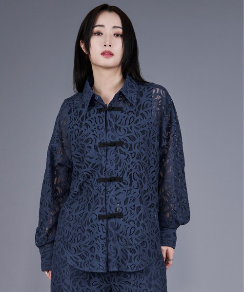 コードレースチャイナシャツ（シャツ/ブラウス）｜Ellno Loset（エルノ