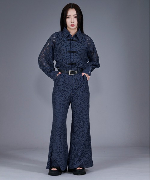 コードレースチャイナシャツ（シャツ/ブラウス）｜Ellno Loset（エルノ