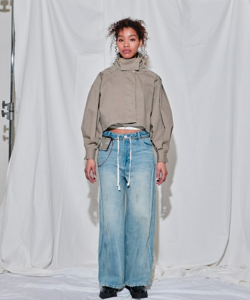 FIG&VIPER（フィグアンドバイパー）の「WashedデザインJK（ミリタリージャケット・レディース・ベージュ/ブラック/ブルー・FREE）」の5枚目の写真