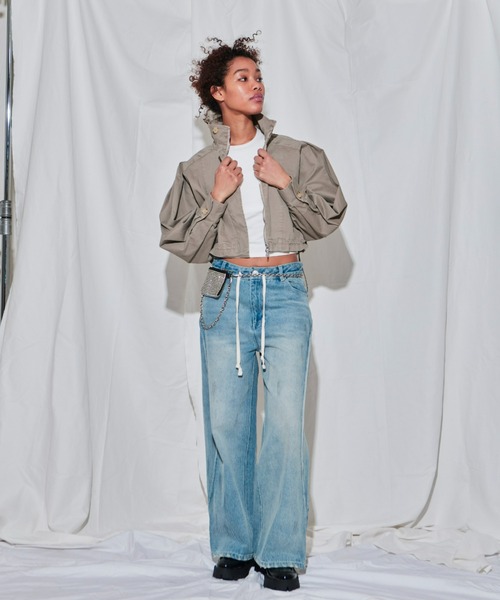 FIG&VIPER（フィグアンドバイパー）の「WashedデザインJK（ミリタリージャケット・レディース・ベージュ/ブラック/ブルー・FREE）」の14枚目の写真