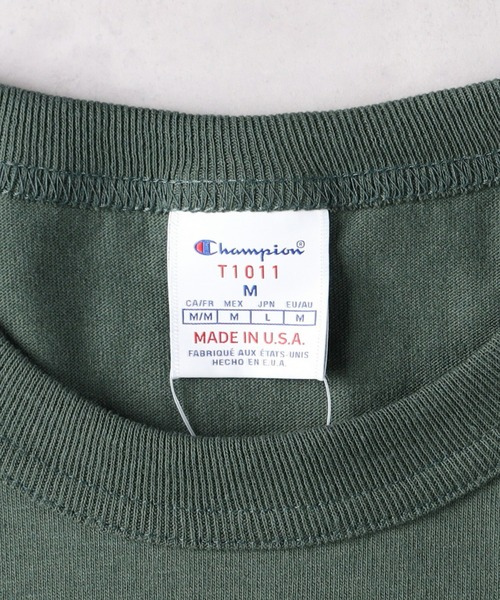 Champion(チャンピオン)の「Champion(チャンピオン)T1011無地Tシャツ(Tシャツ/カットソー・メンズ・ネイビー/ホワイト/グリーン・XL/L/M)」の11枚目の写真