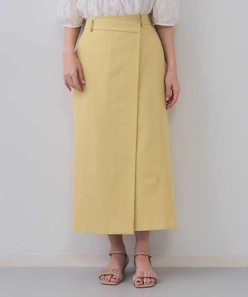 OPAQUE.CLIP（オペークドットクリップ）の「ラップ風ナロースカート【洗濯機洗い可】（スカート・レディース・イエロー系その他/ネイビー・38/40）」の11枚目の写真