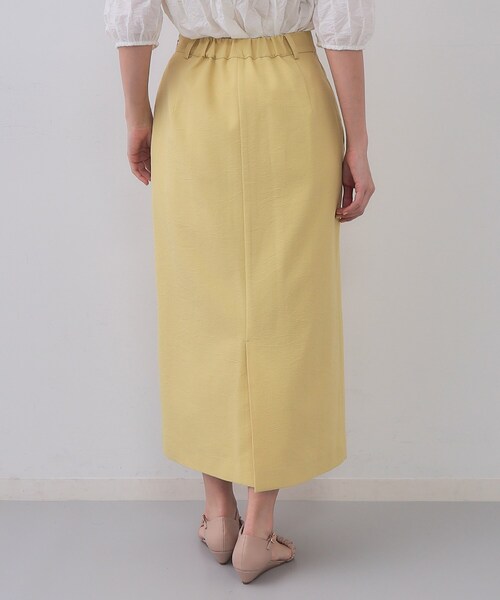 OPAQUE.CLIP（オペークドットクリップ）の「ラップ風ナロースカート【洗濯機洗い可】（スカート・レディース・イエロー系その他/ネイビー・38/40）」の13枚目の写真