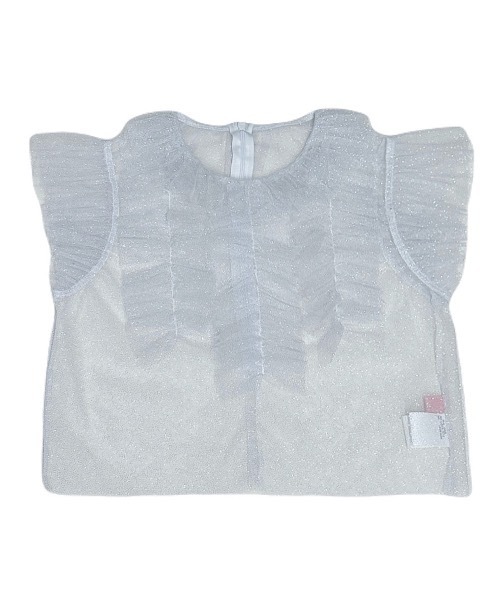 lilLilly（リルリリー）の「ラメフリルチュールトップス（Tシャツ/カットソー・レディース・ホワイト/ブラック・FREE）」の3枚目の写真