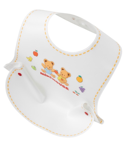 MIKI HOUSE（ミキハウス）の「ランチスタイ（お食事エプロン）（マグ/哺乳瓶/お食事グッズ・キッズ・ホワイト・ONE SIZE）」の3枚目の写真