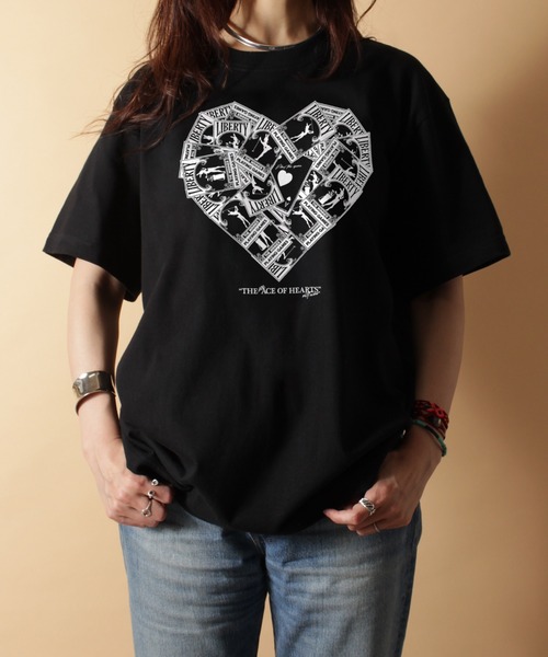 LIBERTY CITY（リバティシティ）の「【LIBERTY CITY/リバティーシティ】 [THE ACE OF HEARTS] Tシャツ（Tシャツ/カットソー・メンズ・ホワイト/ブラック・2/4/3）」の2枚目の写真