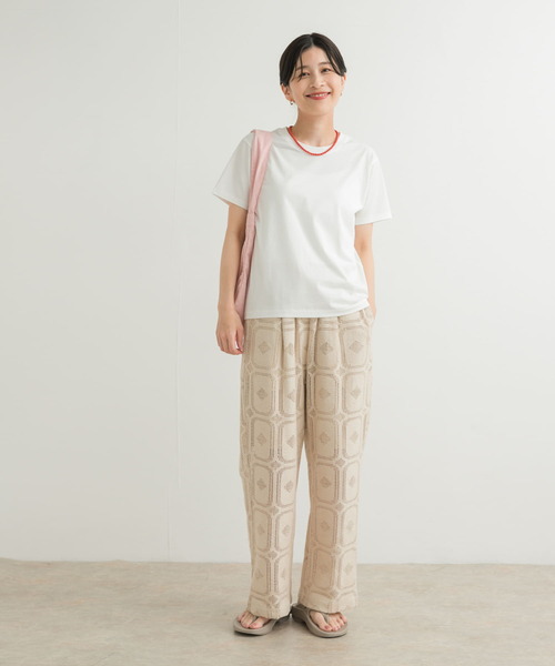 URBAN RESEARCH DOORS（アーバンリサーチドアーズ）の「『UR TECH』汗染み防止ベーシックTシャツ（Tシャツ/カットソー・レディース・ベージュ/ピンク/オフホワイト/チャコールグレー・MEDIUM）」の10枚目の写真