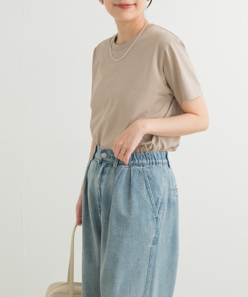 URBAN RESEARCH DOORS（アーバンリサーチドアーズ）の「『UR TECH』汗染み防止ベーシックTシャツ（Tシャツ/カットソー・レディース・ベージュ/ピンク/オフホワイト/チャコールグレー・MEDIUM）」の12枚目の写真