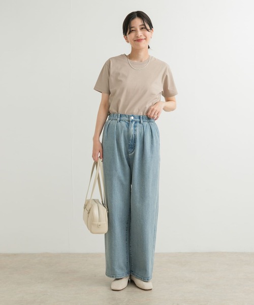 URBAN RESEARCH DOORS（アーバンリサーチドアーズ）の「『UR TECH』汗染み防止ベーシックTシャツ（Tシャツ/カットソー・レディース・ベージュ/ピンク/オフホワイト/チャコールグレー・MEDIUM）」の17枚目の写真