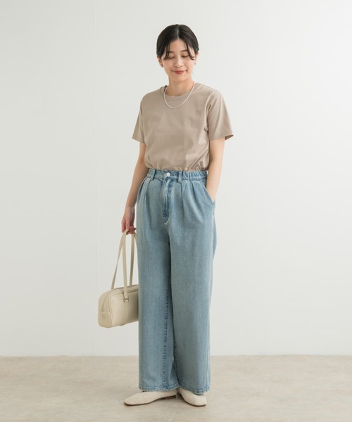 URBAN RESEARCH DOORS（アーバンリサーチドアーズ）の「『UR TECH』汗染み防止ベーシックTシャツ（Tシャツ/カットソー・レディース・ベージュ/ピンク/オフホワイト/チャコールグレー・MEDIUM）」の18枚目の写真