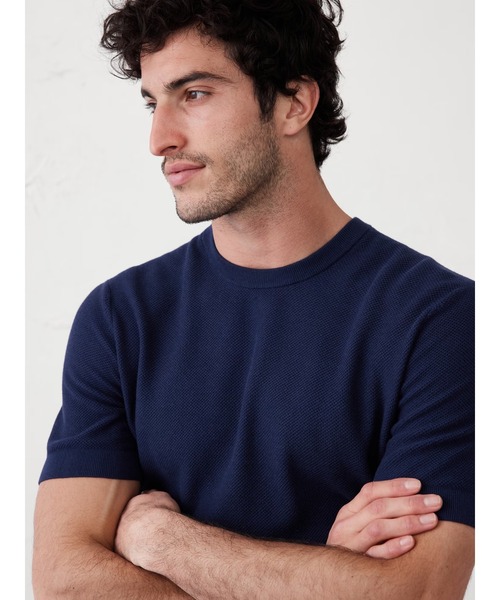 BANANA REPUBLIC FACTORY STORE(バナナリパブリック ファクトリーストア)の「BANANA REPUBLIC FACTORY STORE テクスチャードTシャツ(ニット/セーター・メンズ・ネイビー/ブルー/アイボリー/ベージュ・S/M/L/XL)」の3枚目の写真