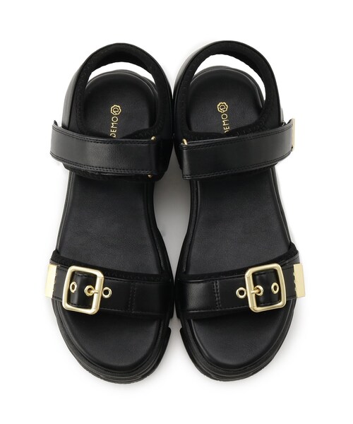 ITS'DEMO(イッツデモ)の「【M・L展開】バックルベルト合皮スポサン(サンダル・レディース・ブラック/シルバー・38/40)」の7枚目の写真