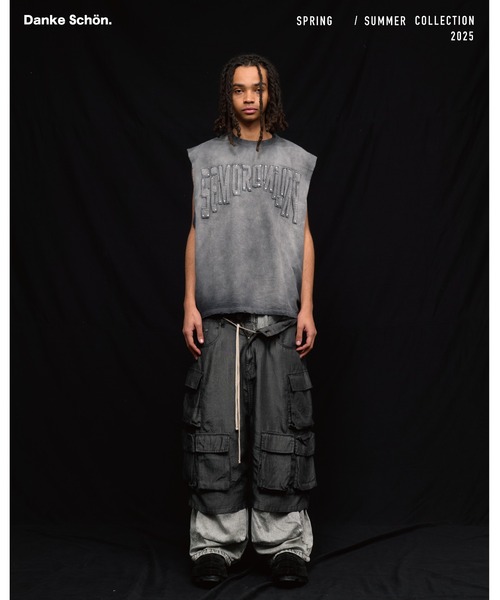 DANKE SCHON(ダンケシェーン)の「DankeSchon/ダンケシェーン/TENCEL CARGO SHORTS(カーゴパンツ・メンズ・ブラック・M/L)」の3枚目の写真