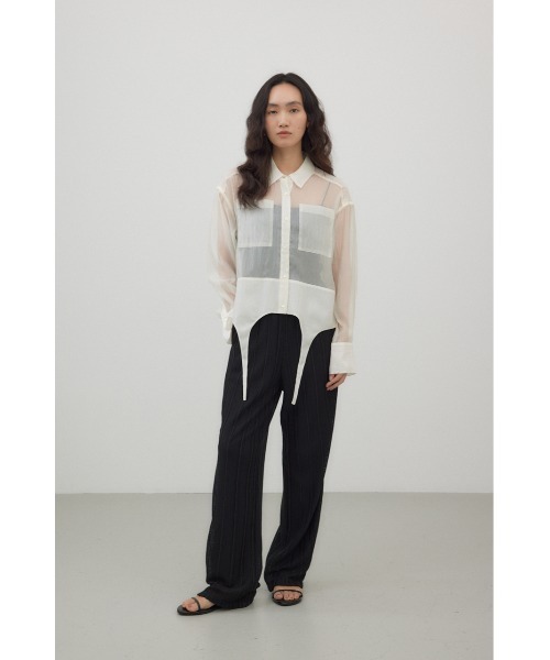 crie conforto(クリーコンフォルト)の「サイドラインレースパンツ(スラックス・レディース・アイボリー/ブラック・SMALL/MEDIUM)」の4枚目の写真