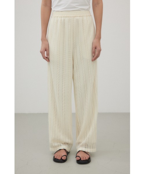 crie conforto(クリーコンフォルト)の「サイドラインレースパンツ(スラックス・レディース・アイボリー/ブラック・SMALL/MEDIUM)」の16枚目の写真