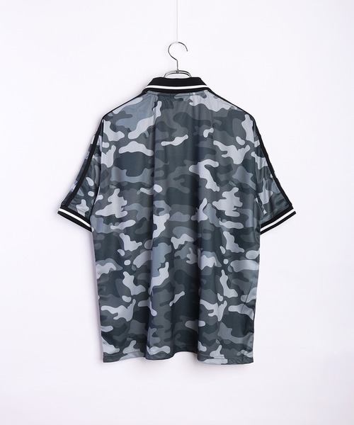 セール】サッカーデザイン 半袖メッシュTシャツ 襟付き